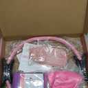 Muuruu Pilates Essentials Kit for Home Women, Ring and Ball Set, Pilates Equipment for Workouts, 3 Resistance Bands, Grip Socks, 14 Inch Magic Circle, Mini Exercise Ball, Great Exercise Equipment (Pink)