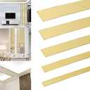 Copgge 16FT Gold Wall Trim Molding Stainless Steel Trim Molding Self Adhesive Metal Strips Peel and Stick Mirror Trim Metalized Mirror-Like Finish for Wall Decor Mirror Frame Tile Edge Trim
