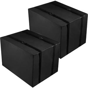 2 Pack Window AC Cover Winter Insulated Air Conditioner Cover for Outside Units Waterproof Snowproof 600D Oxford Protection AC Unit for Outside with Adjustable Straps, 21" W x 16" D x 15" H