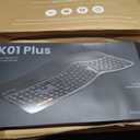 ProtoArc Ergonomic Full Size Wireless Bluetooth Ergo Keyboard, Cushioned Palm Rest, Split Design, Rechargeable, Compatible for Windows, Mac OS - Gray and Black