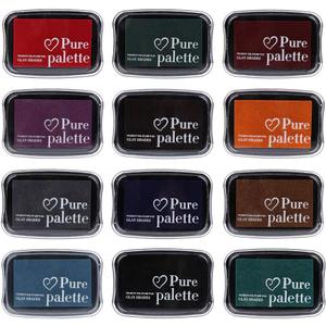 Dizdkizd Ink Pad Set, European Vintage Color Pigment Ink Pad, 12 Colors High Ink Quantity Stamp Pads for Rubber Stamps, Paper, Scrapbooking, Wood Fabric and Craft Supplies