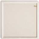 U Brands Rustic Linen Bulletin Board, 14" x 14", White Wood Style Frame, Industrial Grade Pinning Surface, Includes Push Pins