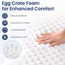 Recliner Seat Cushion, Egg Foam Creat Seat Cushion & Memory Foam Back Pad | Pressure Relief Chair Cushion for Elderly, Wheelchair, Office Chair, 20x20x4in Seat, 20x22x3in Back, Black