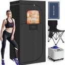 Portable Sauna, Steam Sauna for Relaxation, Detox and Muscle Relief, Personal Indoor Sauna Box with 3L/1500W Steamer, 9 Levels Up to 140°F Portable Sauna for Home, Bedroom, Living Room