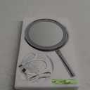 Lighted Makeup Mirror, 3000 mAh Rechargeable Double Sided Magnifying Vanity Mirror with 3 Colors, 1x/10x, 360 Rotation , Brightness Adjustable Magnification Cosmetic Light up Mirror, Women Gift (Chrome)