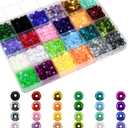 24 Colors Loose Cup Sequins, 6mm Bulk Rainbow Round Sequin Iridescent Embroidery Sequins for DIY Craft Sewing Nail Festival Costume Decoration, 21600pcs