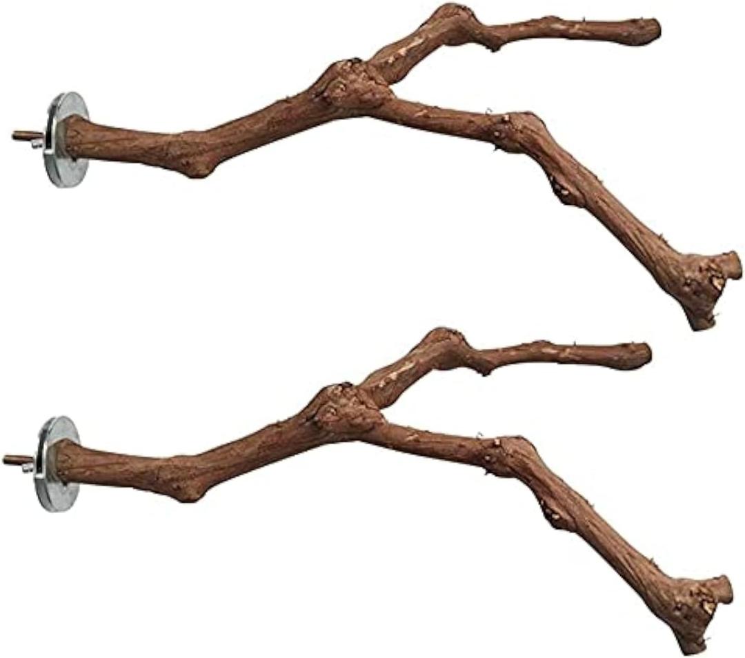 2pcs Bird Perch Toys, Cage Accessories, Made By Natural Wild Grape Vine Wood, Perches For Parakeets Cockatiel