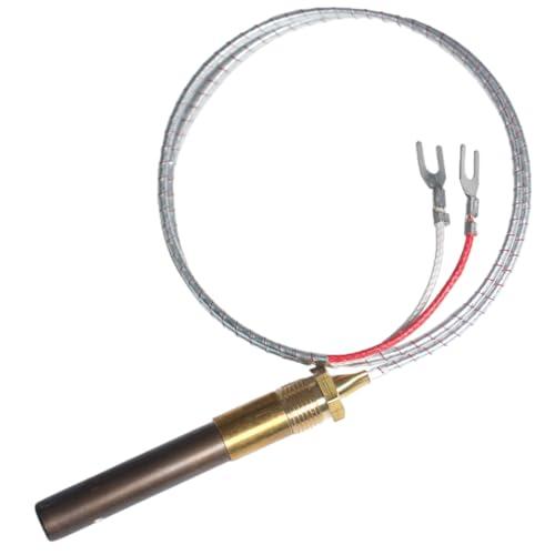 24" Q313A Thermopile Generator for Gas Fireplace/Water Heater/Fryer/Oven, 750 mV Output, High-Temp 750 °C Rated, Aluminum Thermocouple Assembly