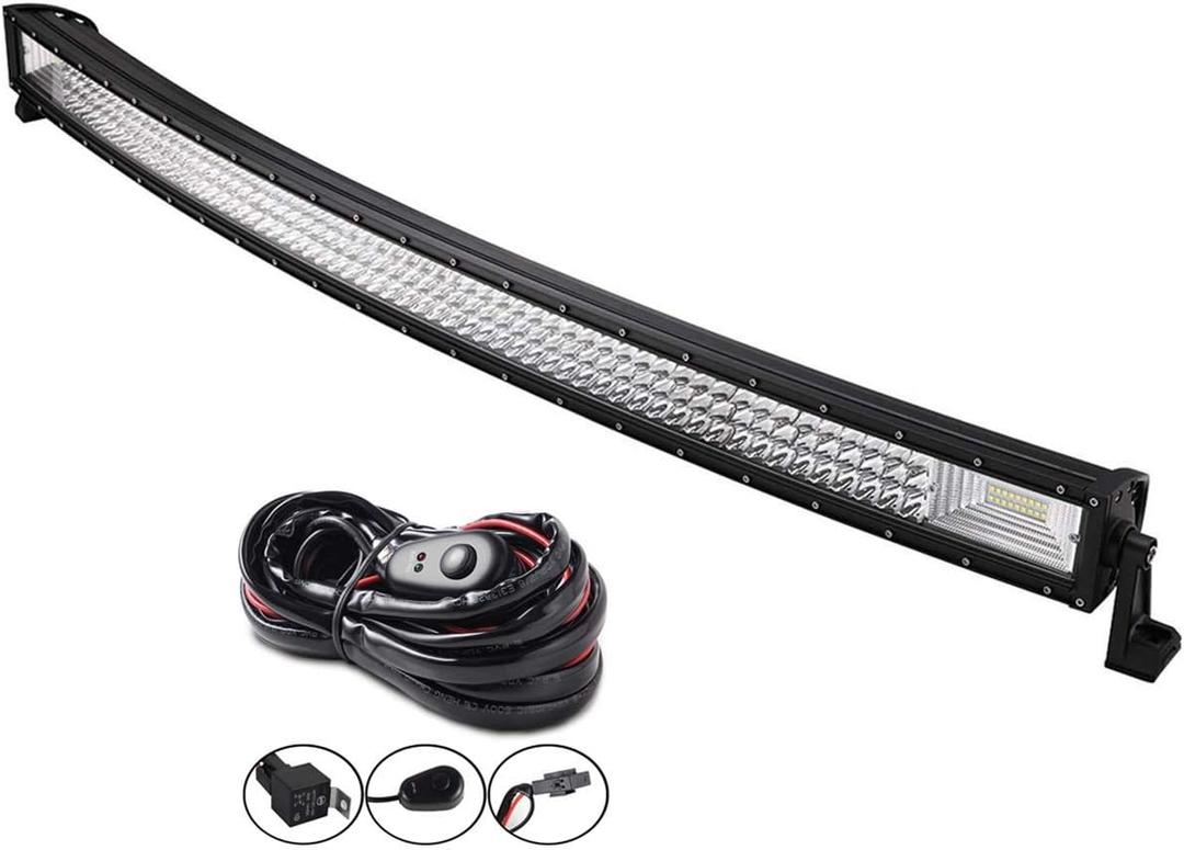 Willpower 42 inch 540W Curved Triple Row 7D Led Light Bar Flood Spot Driving Lights Off Road Lights with Wiring Harness for Pickup Truck ATV UTV Wrangler SUV Ram 4x4