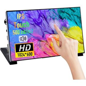 GeeekPi 7 Inch Capacitive Touchscreen for Raspberry Pi, 1024x600 IPS LCD Display with Dual-Speaker, HDMI Portable Monitor for Raspberry Pi 5/Pi 4B/3B+/3B/B+/Zero/400, Win11/10/8/7, Free-Driver