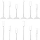Candle Holder, Glass Taper Candle Tall Candlestick Holder, 3 Different Heights, for Table Centerpiece, Wedding, Party, Clear, 12pcs
