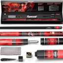 IgnatGames 2-Pieces Pool Cue Stick - 58" Premium Canadian Maple Billiard Pool Sticks for Adults with New AirStrike® Shaft and Premium Case + Billiard Accessories 2in1 Pocket Chalker & Tip Shaper