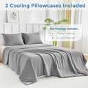 Tokokimo Cooling Comforter Set King Size with 2 Pillowcases, Cooling Blanket for Hot Sleepers and Night Sweats, Grey Silk Smooth & Lightweight Blanket for Summer, 104x90 Inches, Soft Bedding Set