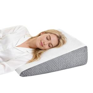Alpen Wedge Pillow for Sleep Apnea, Body Pillow, Bed Wedge Pillow for Headboard for Sleep Apnea and Snoring, Back Pain Relief, Acid Reflux,  Height, Grey and White  23×24, White