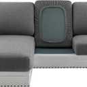 H.VERSAILTEX Super Stretch Individual Jacquard Couch Cushion Covers Furniture Protector Spandex Anti-Slip Soft Thickened Slipcovers Easy Install, (1 PC, Sofa Seat Couch Cover, Gray)