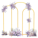 Metal Arch Backdrop Stand Set of 3 (7.2 ft, 6.6 ft, 6 ft), Gold Arch Backdrop Stand, Easy to Assemble Wedding Arch for Ceremony, Birthdays, Engagements, Baby Showers, Graduations, Parties…
