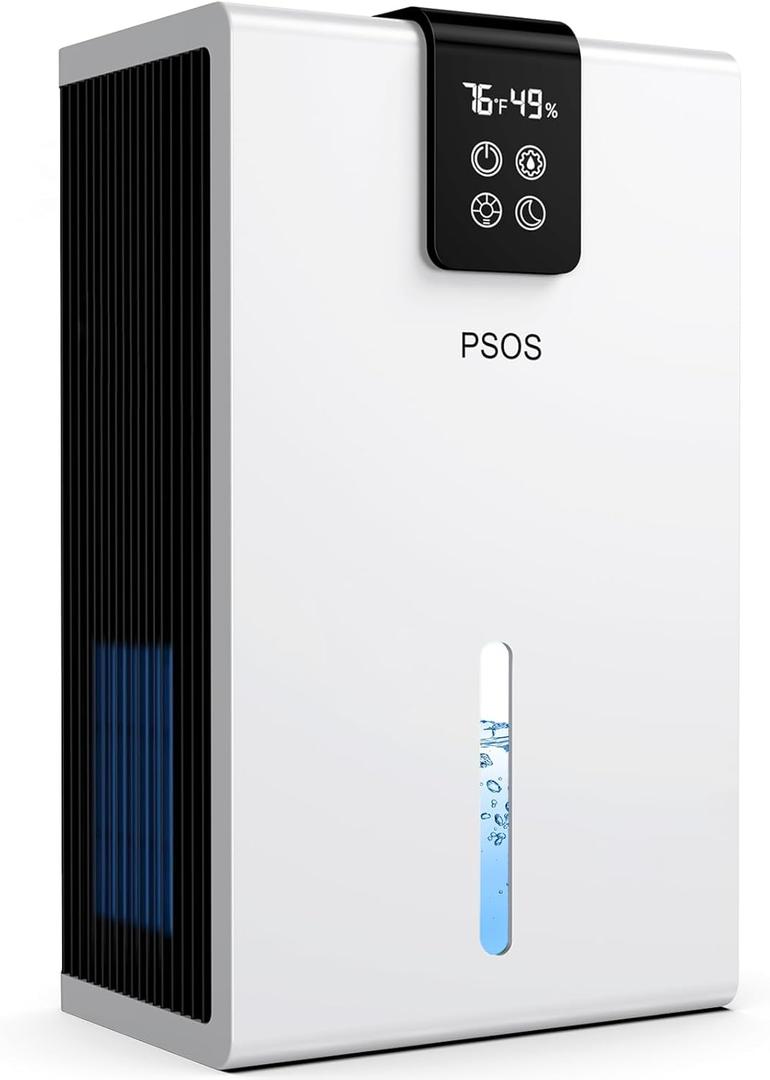 Dehumidifier, Dehumidifiers for Home, 98 OZ Water Tank, (1000 sq.ft) Quiet Dehumidifier for Basement Bathroom Bedroom with Humidity Display, Auto Shut Off, Relaxing 7 Color Ambient Light, Creamwhite