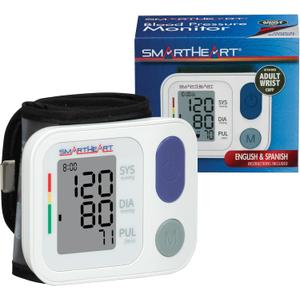 SmartHeart Blood Pressure Monitor | Adult Wrist Cuff | 2-Person Memory | 398 Total Reading Storage | Easy to Use | Automatic Inflation and Deflation