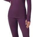 Cuddl Duds Womens Fleece Lined Thermal Base Layer Set  Long Sleeve Shirt & Leggings for Cold Weather  Lounge Set for Women (Small, Boysenberry Purple)