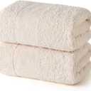 REDKISS Towels 2 Pack Luxury Extra Large Bath Towels Set 30 x 58 Inches  100% Cotton, Ultra Soft Highly Absorbent & Quick Dry Towels for Bathroom, Gym, Hotel, Spa, Sand Beige