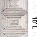 Rugshop Bohemian Stripes Non-Slip Washable Runner Rug Beige 2' x 10'