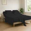 Cottingon 4 Piece Flex Head King Sheet Set, Top 34 Inch Split Sheets for Sleep Number Adjustable Beds, Soft Breathable 100% Egyptian Cotton, Fits Upto 16" Deep Mattress 78"X80"+ 34", Black