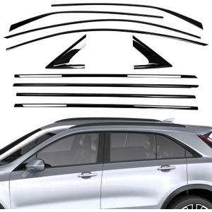 Window Trim Chrome Delete Kit for Cadillac XT4 2020-2024 Gloss Black Window Trim Overlay Cover Stainless Steel Blackout Molding