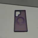 Compatible with Samsung Galaxy S22 & S23 Ultra Case with 360Rotatable Magnetic Ring Stand Compatible with Mag-Safe Military Protection Shockproof Translucent Phone Case,Dark Purple