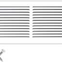 14'' x 8'' [Duct Opening] Flat Stamped Steel Return Air Grille by - Sidewall and Ceiling - HVAC Premium Vent Duct Cover - White [Overall Dimensions: 15.75''w X 9.75''h]