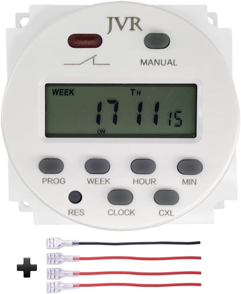 12V Timer Switch - Programmable, DC/AC/Solar Battery Powered | 12 Volt JVR Timer Relay