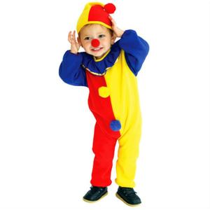 Kids Clown Costume Set - Toddlers Dress Up Jumpsuit with Clown Nose and Hat