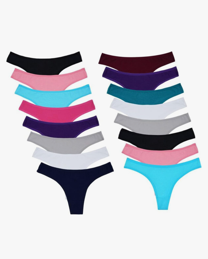Sunm Boutique Cotton Thongs for Women, No Show Underwear for Women Pack, Sexy Low Rise Ladies Panties M