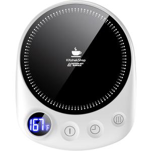 Coffee Mug Warmer - Fastest Heating & Highest Temperature, Coffee Cup Warmer for Desk Auto Shut Off, 4 Temp Settings & 1-12H Timer, Smart Electric Beverage Warmer for Coffee, Tea (White)