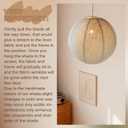 HKHDEECO 20 Inch Linen Plug in Pendant Light with 191 Inch Cord E26 Socket