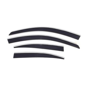 Auto Ventshade [AVS] Low Profile Rain Guards for 2006 - 2013 Lexus IS250/IS350 | Window Vent Visors, 4 pcs. - Smoke w/Chrome Trim | 794008