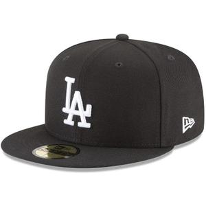 New Era 11591149: Los Angeles Dodgers Basic Black/ White 59FIFTY Fitted Cap (7 3/ 8)