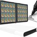 TIFFDADA Trading Card Binder 20 Pocket, Holds 2000+ Cards, Ringless 50 Double-Sided Sleeves, Spine Label with Maker Pen, Side Loading Card Collection Album with Zipper for TCG, PTCG, MTG, Sports Cards