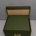 Eaasty Set of 4 Decorative Storage Boxes with Lids, Kraft Paper Boxes with Gold Label Holders, Decorative Photo Memory Keepsakes Storage, Cardboard Organizers for Home Decor, Office Organizing (Green)