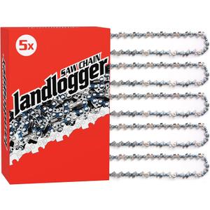 5 Pack 18 Inch Chainsaw Chain 3/8" LP Pitch .050" Gauge 62 Drive Links Fits Poulan, Kobalt, Echo, Ego, Greenworks and More