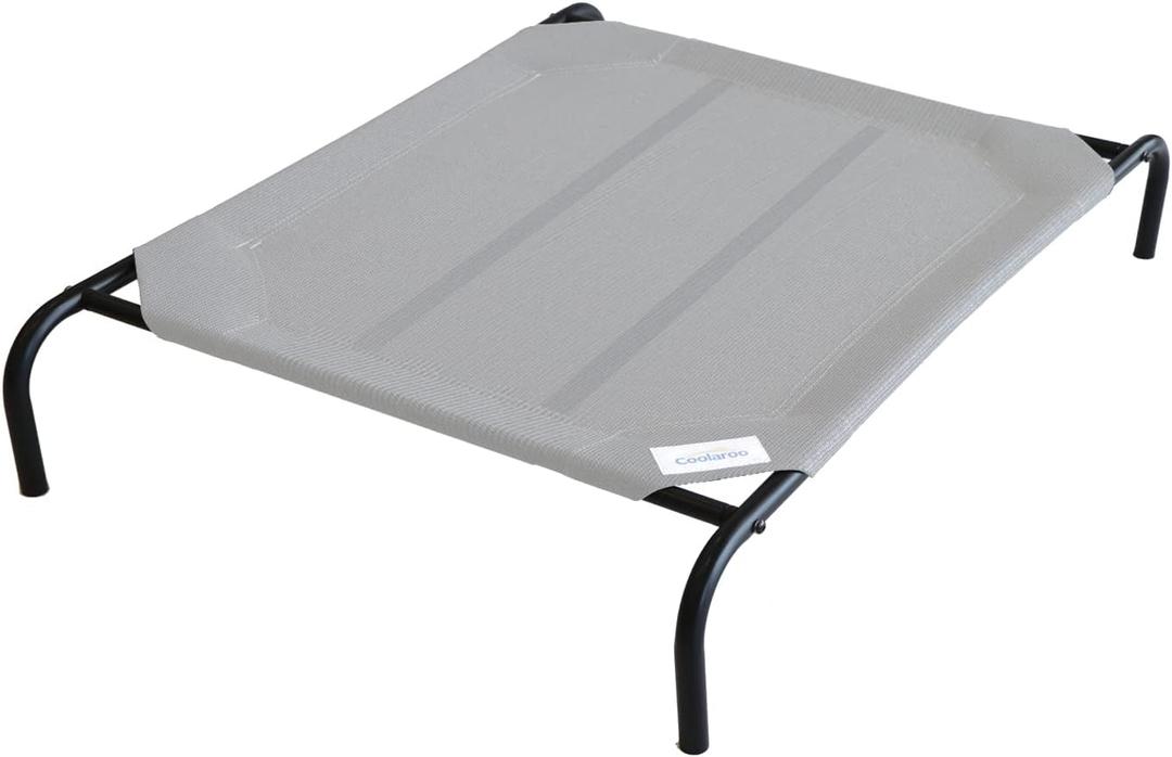 Coolaroo Original Elevated Dog Bed - Breathable Off-The-Ground Pet Bed with Cooling Fabric, Joint Relief & Moisture-Resistant Fabric, 100% Recyclable, Easy Clean, Gray, Extra Large (Grey)