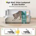Stainless Steel Litter Box, Extra Large Litter Boxes for Big Cats, XLarge Metal Cat Litter Box with Lide , Anti-UrinLeakage XL Box with High Sides, Easy Clean, Non-Sticky, Scoop Included