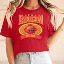 Football Shirts Women Football Team Fan Shirt Oversized Game Day Tshirt Rugby Gifts Tee Tops (Red, S)