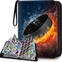 Hockey Card Binder, 9-Pocket Cards Holder,Trading Card Binder Fits 900 Cards With 50 Removable Double Sided Sleeves, Cards Album Case for Sports Game Trading Cards Display Storage Collection