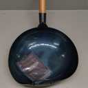 YOSUKATA 13.5 Blue Carbon Steel Wok Pan  Pre-Seasoned Flat Bottom Wok Compatible with open fire, gas, electric, ceramic, induction cooktops -Traditional Chinese Pan for Stir Fry, BBQ, Grill, Camping