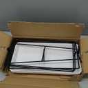 3-Tier Melamine Serving Tray Set, 14"x7" Platters for Serving Food, White Reusable Trays with Black Metal Display Stand for Cupcakes, Sevring Food, Dessert, Fruit, Cookie, Black