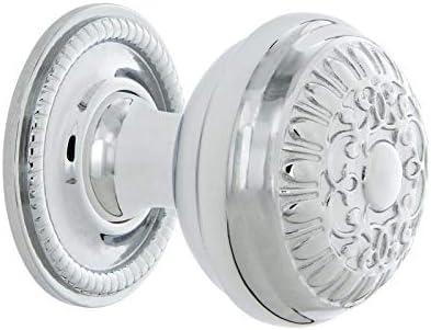 Nostalgic Warehouse Egg and Dart Brass 1 3/8" Cabinet Knob with Rope Rose in Bright Chrome