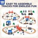 TOY Life Wooden Train Set for Toddlers 2-4, 56PCS Police Station Train Toys with Wooden Train Track Set, Magnetic Police Car Set, Toys for 3 4 5 6 Year Old Boys Kids, Compatible with Major Brand