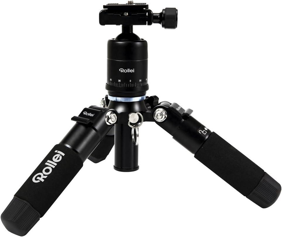 Rollei Compact Traveler Mini M-1 - Compact Mini-tripod, very light and ideal for travel, incl. Ball Head and Quick Release Plate - Black