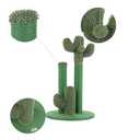 CTR1009A Marfa 25.25" Modern Jute Triple-Cactus Cat Scratching Post with Fuzzy Toy, Green