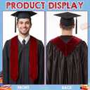 70" Velvet Graduation Stole Sash, Maroon/Royal Blue/Gold Stole Sash for Graduation Ceremony Party Accessories